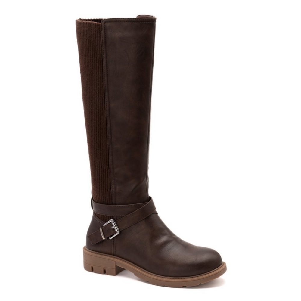 Corkys Brown Over the Knee Boots with Buckle Detail